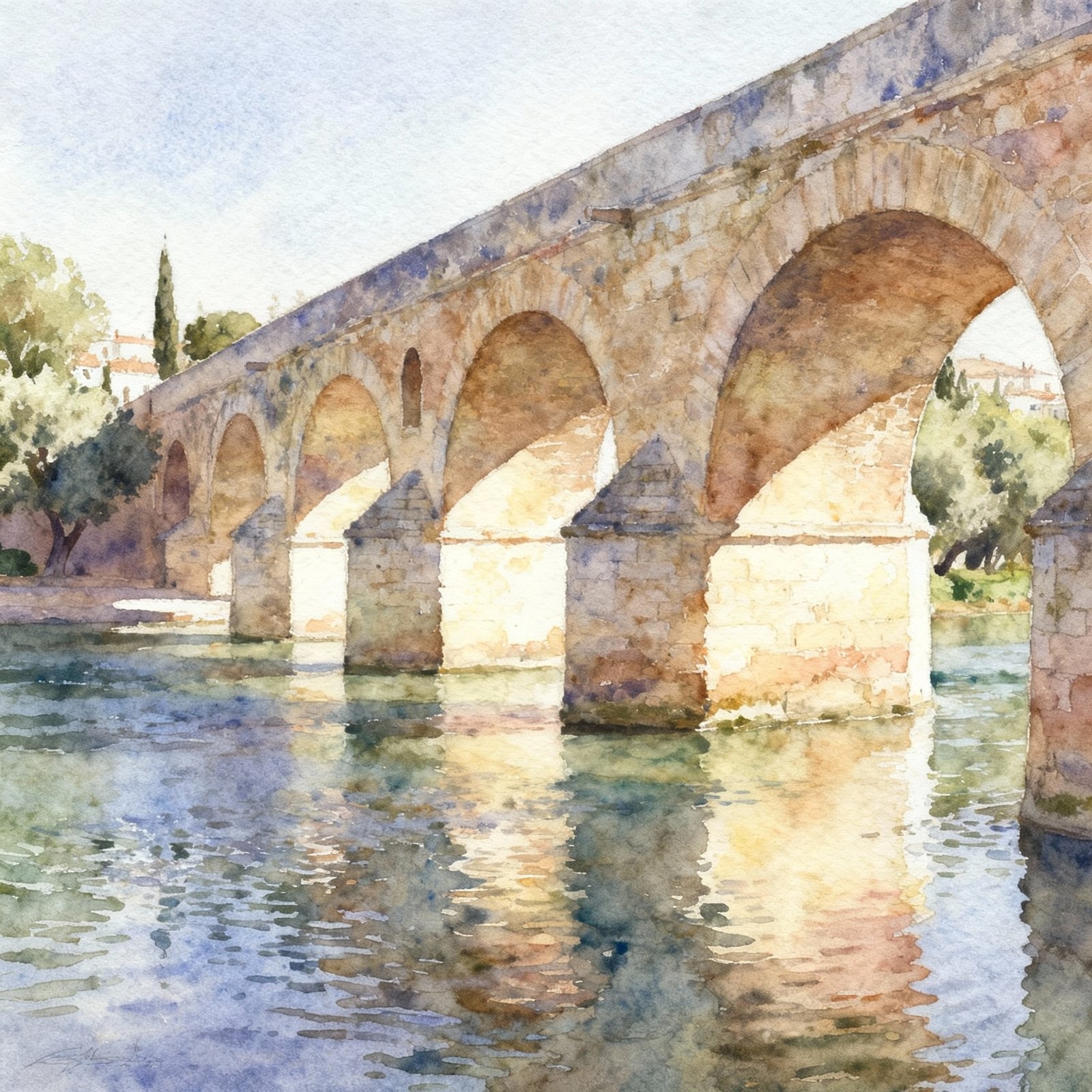 Pont de Olivar (aquarelle)
